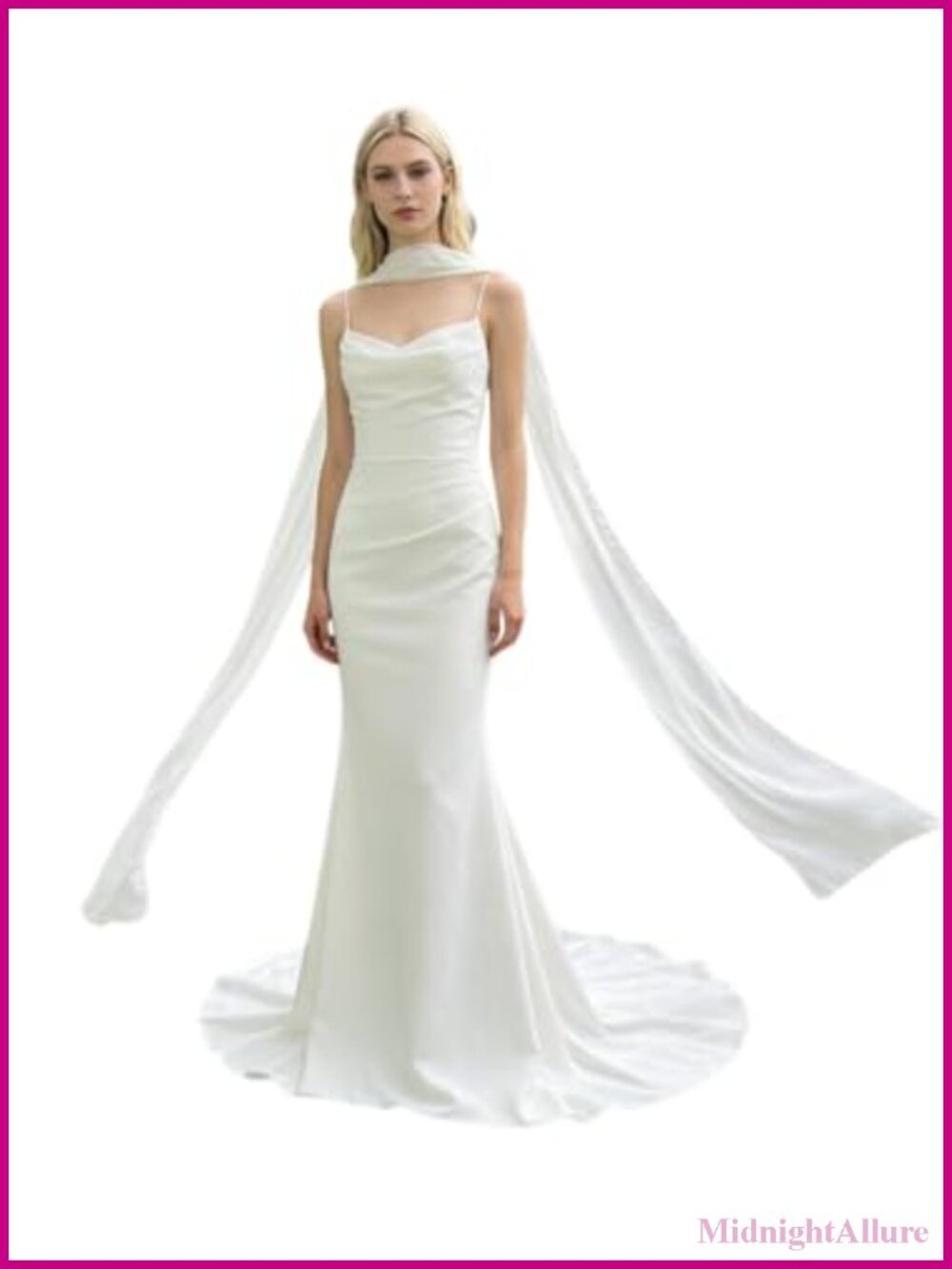 Chiffon Wedding Neck Scarf Bridal Shawl Wrap Long Lightweight